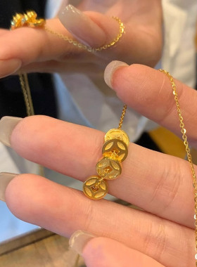 财源滚滚五帝钱铜币项链女款2025