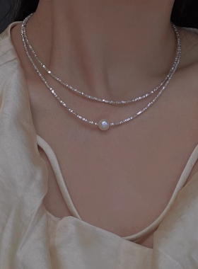 碎银子珍珠项链女生轻奢小众精致