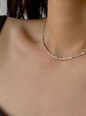 简约通勤碎银子项链女款轻奢小众