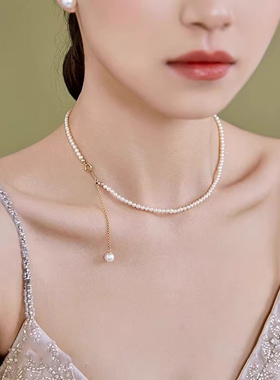正圆强光仿珍珠项链女生时尚百搭