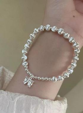 蝴蝶结不规则珍珠手链女轻奢小众