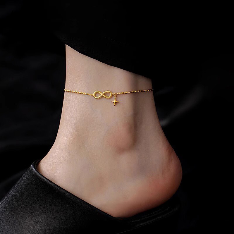 中古无限符号星芒脚链女轻奢小众