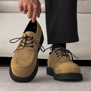 德比鞋男款增高大头鞋百搭潮鞋翻毛皮鞋老钱风乐福鞋cleanfit鞋子