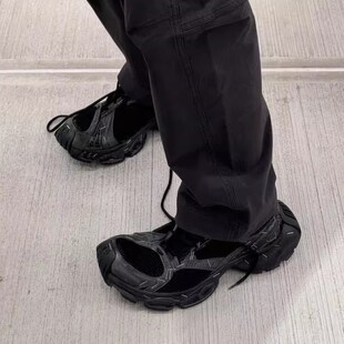 2024新款巴黎莆田订书机老爹鞋男女款黑色厚底增高百搭潮牌休闲鞋