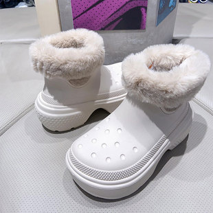 桑坡冬季2024新款雪地靴女雪屋暖靴加绒保暖防滑东北皮毛一体棉鞋
