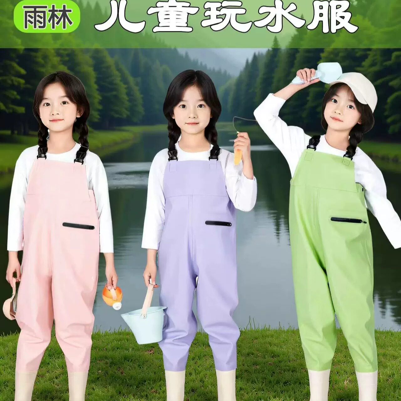 儿童赶海连体裤基诺山徒步旅游