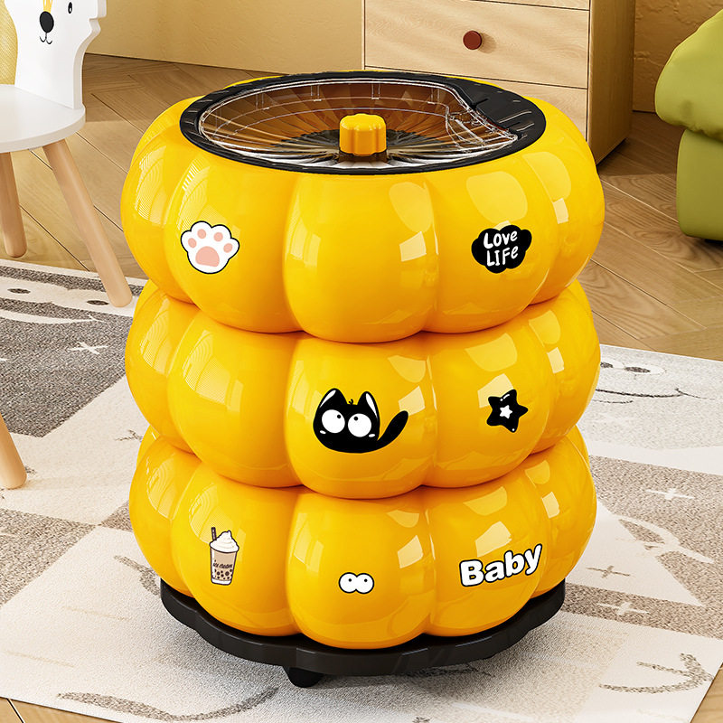 2025新款垃圾桶家用客厅轻奢高档移动可爱带盖厨房高颜值室内纸篓