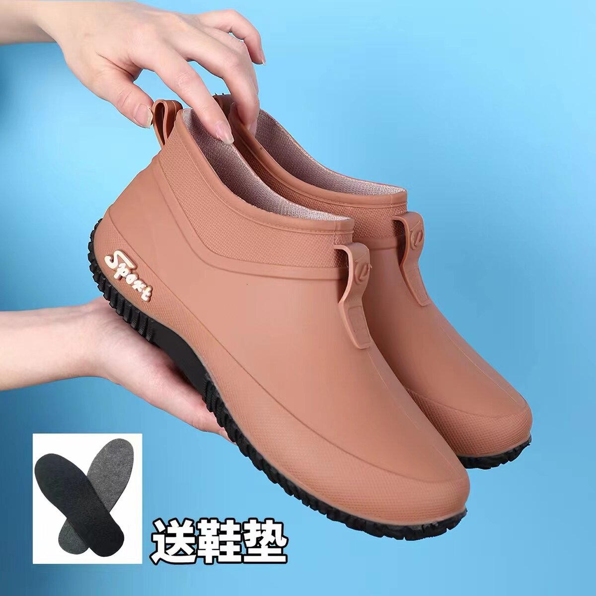 时尚雨鞋女款防滑低帮外穿浅筒