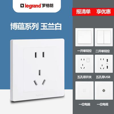 罗格朗博蕴玉兰白高性价比插座
