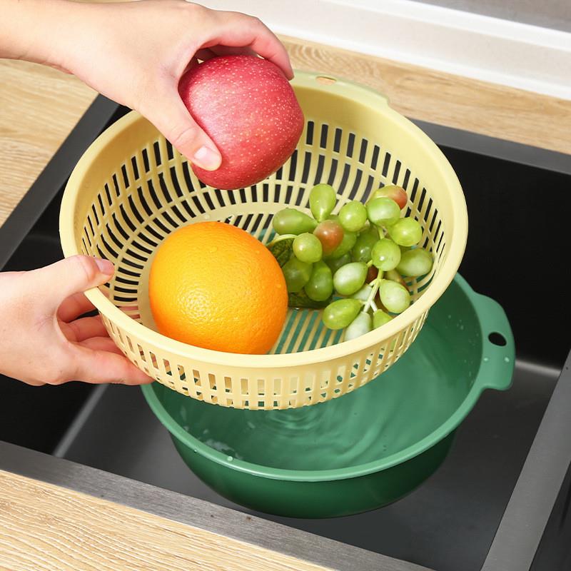 【双层加厚】多功能洗菜沥水篮