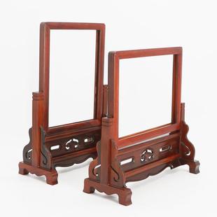 红木相框红酸枝定制插屏框架相框摆台实木画框红酸枝瓷板画框定制