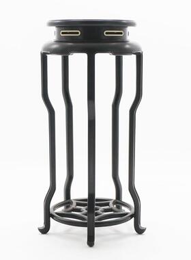 紫光檀榫卯圆形底座 黑檀花几高脚花架 花瓶盆景奇石底座厂家直销