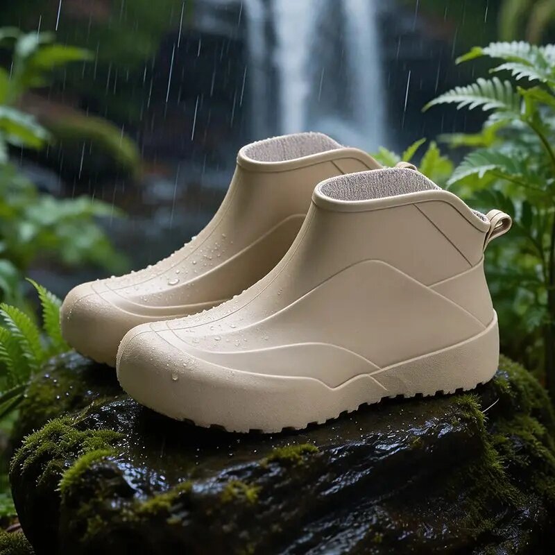 日韩高端短筒情侣雨靴防水钓鱼