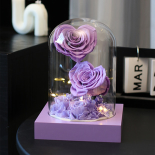 永生花玫瑰真花束高级感摆件送女友闺蜜生日实用型新婚结婚礼物