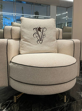 【Vitoria Frigerio】意式轻奢布艺休闲椅高档豪宅沙发椅家具定制