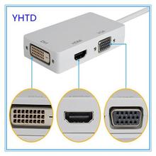 minidp转hdmi/vga/dvi三合一转换器电脑雷电迷你dp连接线4K