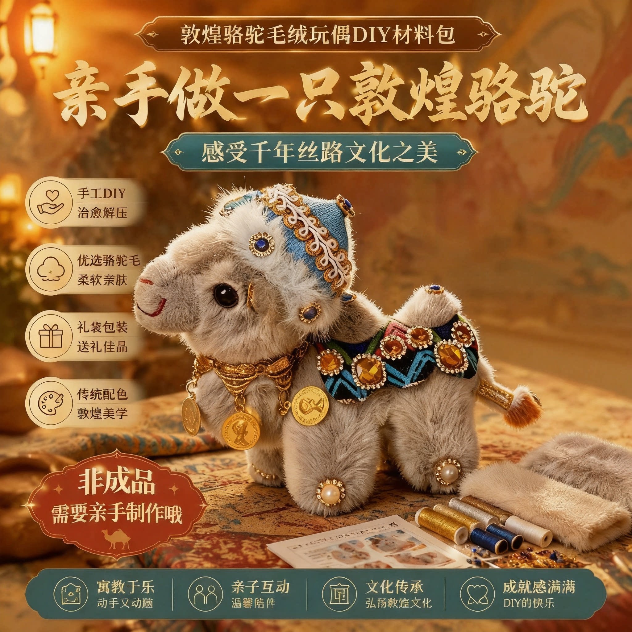 敦煌小骆驼毛绒玩具双峰骆驼旅游包挂件