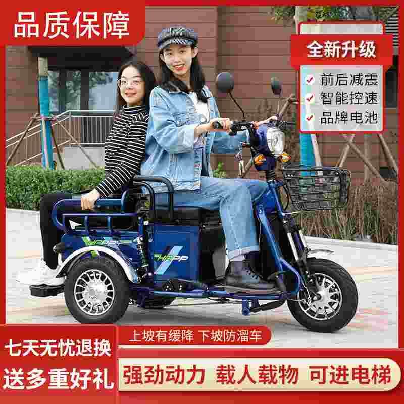 两用客货三轮车电瓶车家用双人接送孩子代步车小型新款电动老成年