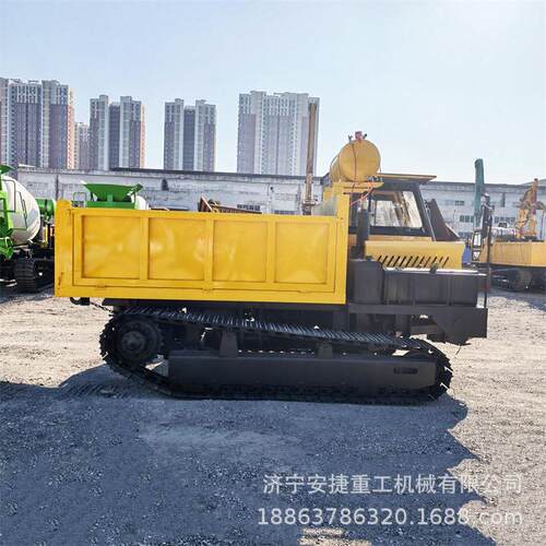 戈壁滩钢制履带运输车光伏工程混土车10吨ZYK双凝顶自卸链轨运输