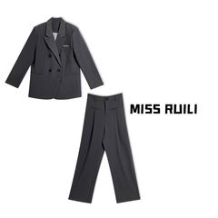 MISS RUILI定制 韩版时尚高级感减龄百搭休闲西服套装A6566