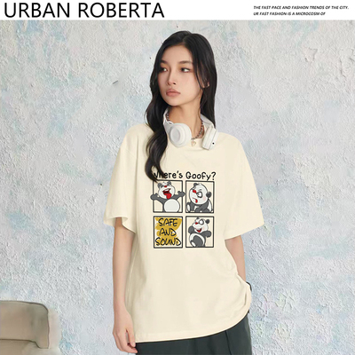 【花花严选】URBAN ROBERTA品牌印花百搭情侣款短袖重磅圆领T恤6