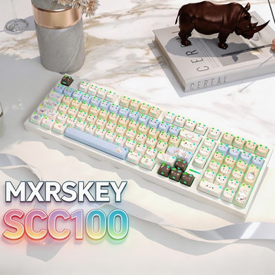 MXRSKEY Scc100咩花糖客制化机械键盘铝坨坨三模游戏电竞办公键盘