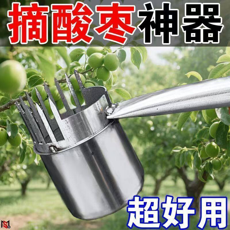 摘酸枣神器26新款专用不锈钢摘果器采果山枣柏树神器小枣工具农用
