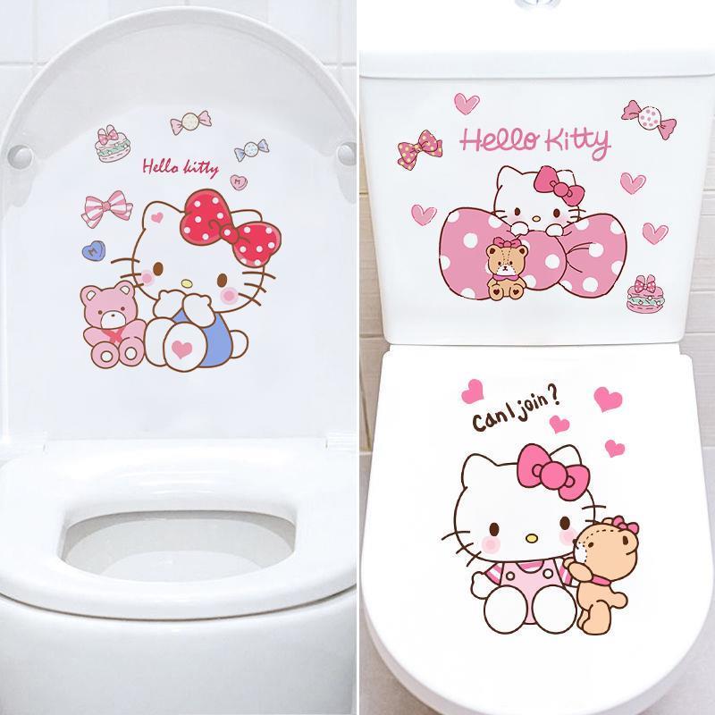 猫咪搞笑马桶贴画装饰创意卫生间厕所卡通装饰贴防水马桶盖贴纸画图片