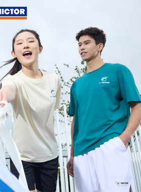 VICTOR胜利羽毛球服威克多男女款凉感抗菌针织运动短袖T恤T-55013