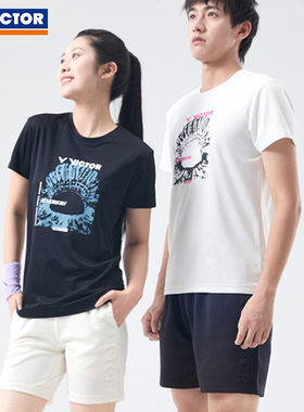 VICTOR胜利威克多羽毛球服男女款运动服短袖衣透气易干T恤T-55009