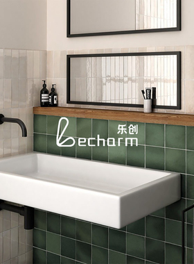 Magma西班牙进口海草绿墙砖卫生间手工砖北欧浴室厨房瓷砖10x10