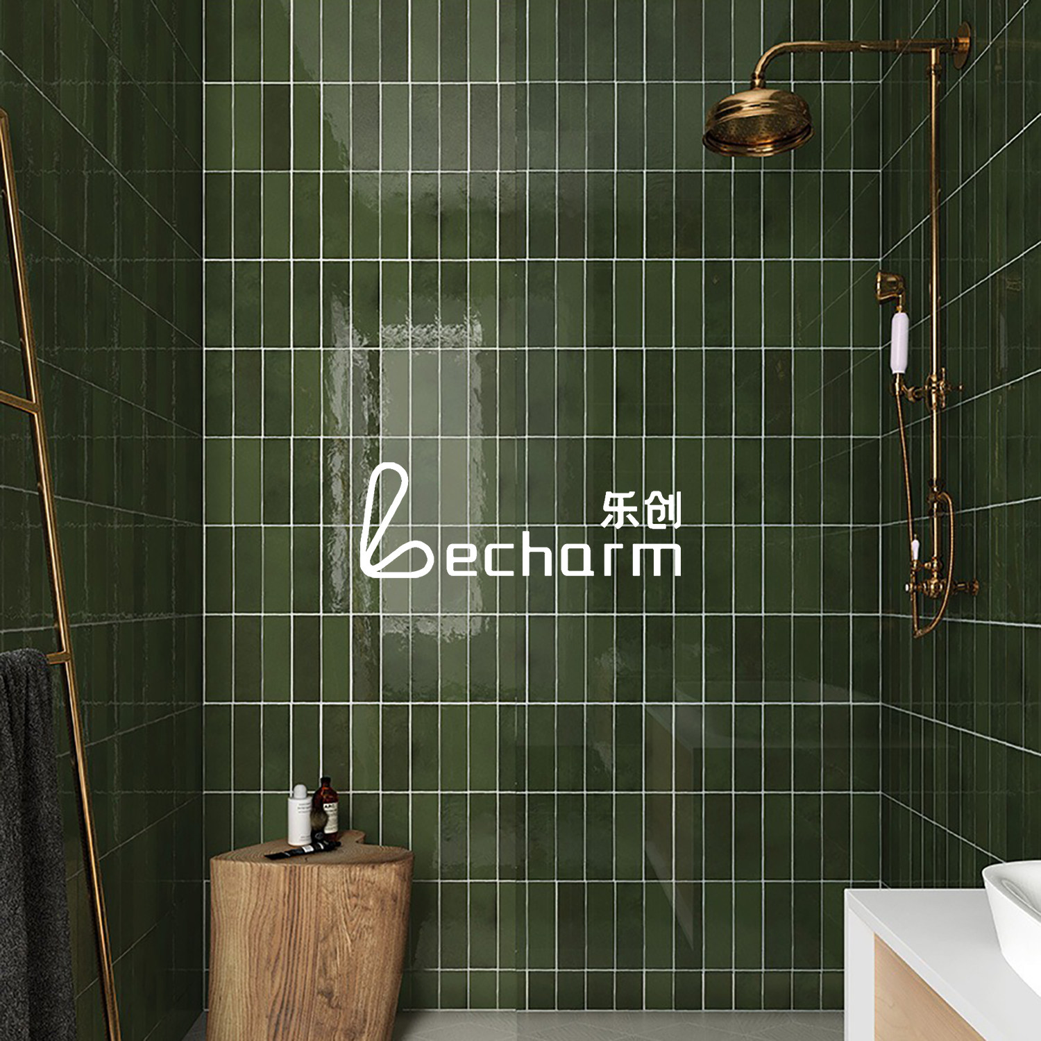 西班牙进口祖母绿卫生间墙砖浴室厨房手工砖高光釉工装餐厅瓷砖,家装主材,釉面砖,淘宝优惠券,粉丝福利购,淘宝优惠卷