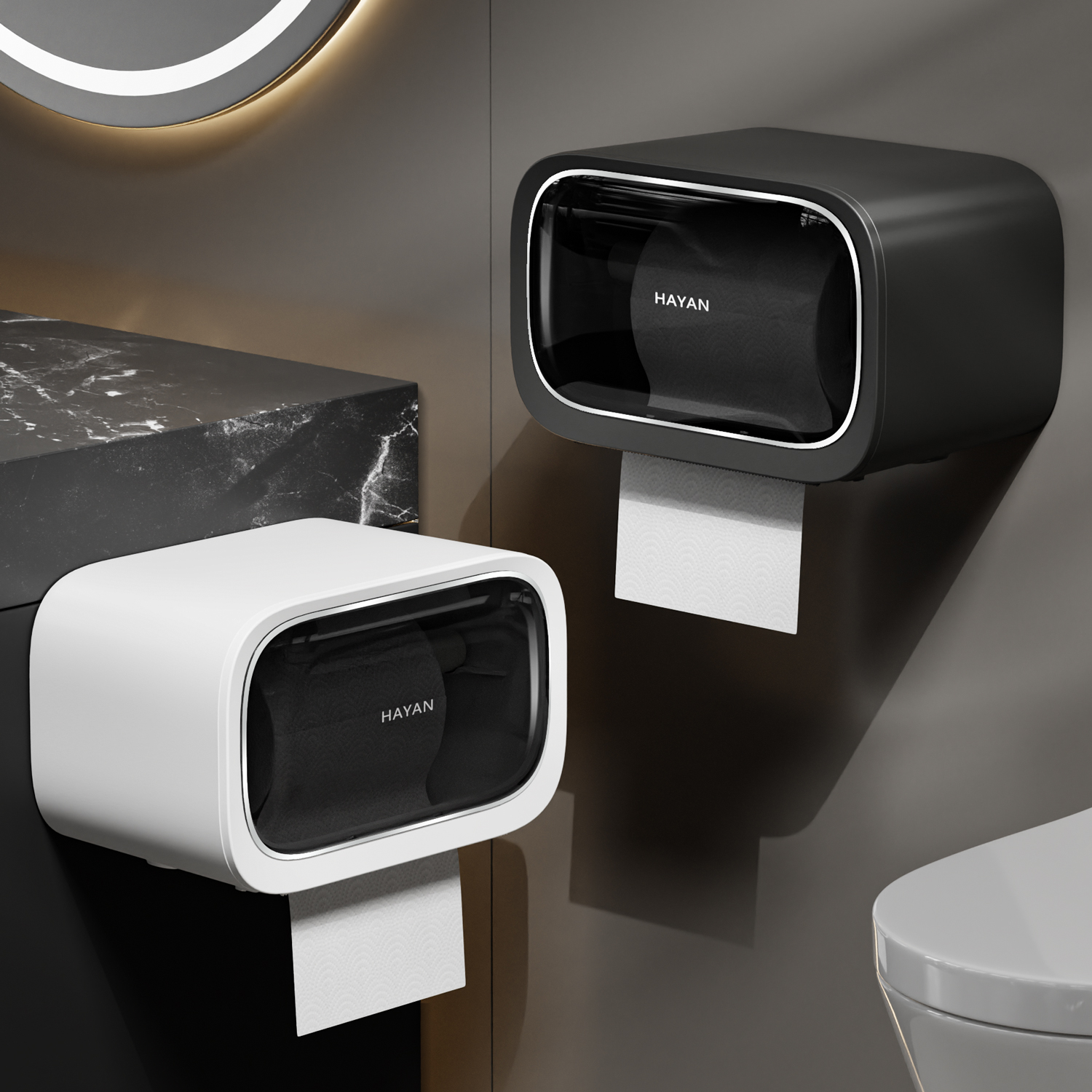 免打孔壁挂纸巾盒卫生间防水高级