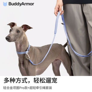BuddyArmor狗小型犬牵引绳项圈轻便舒适出街外出遛弯遛狗