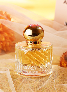 AVSA肉丝带香水高版本创意款玻璃瓶圆柱条纹瓶女士香水带钻盖