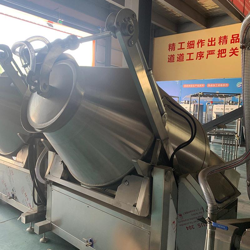 鸡肉鱼片酱牛肉鸭脖鸭掌炸鸡腌肉机呼吸式可倾斜升降液压滚揉机