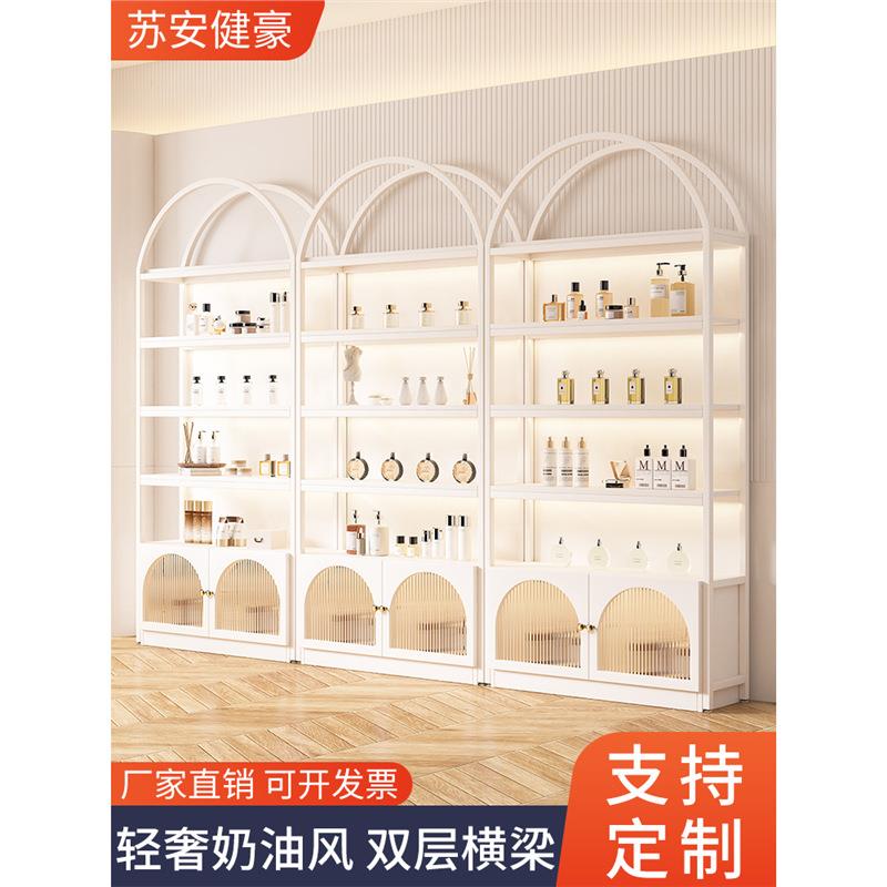 化妆品展示柜产品美容院美甲陈列柜子样品玻璃置物货架多层护肤品