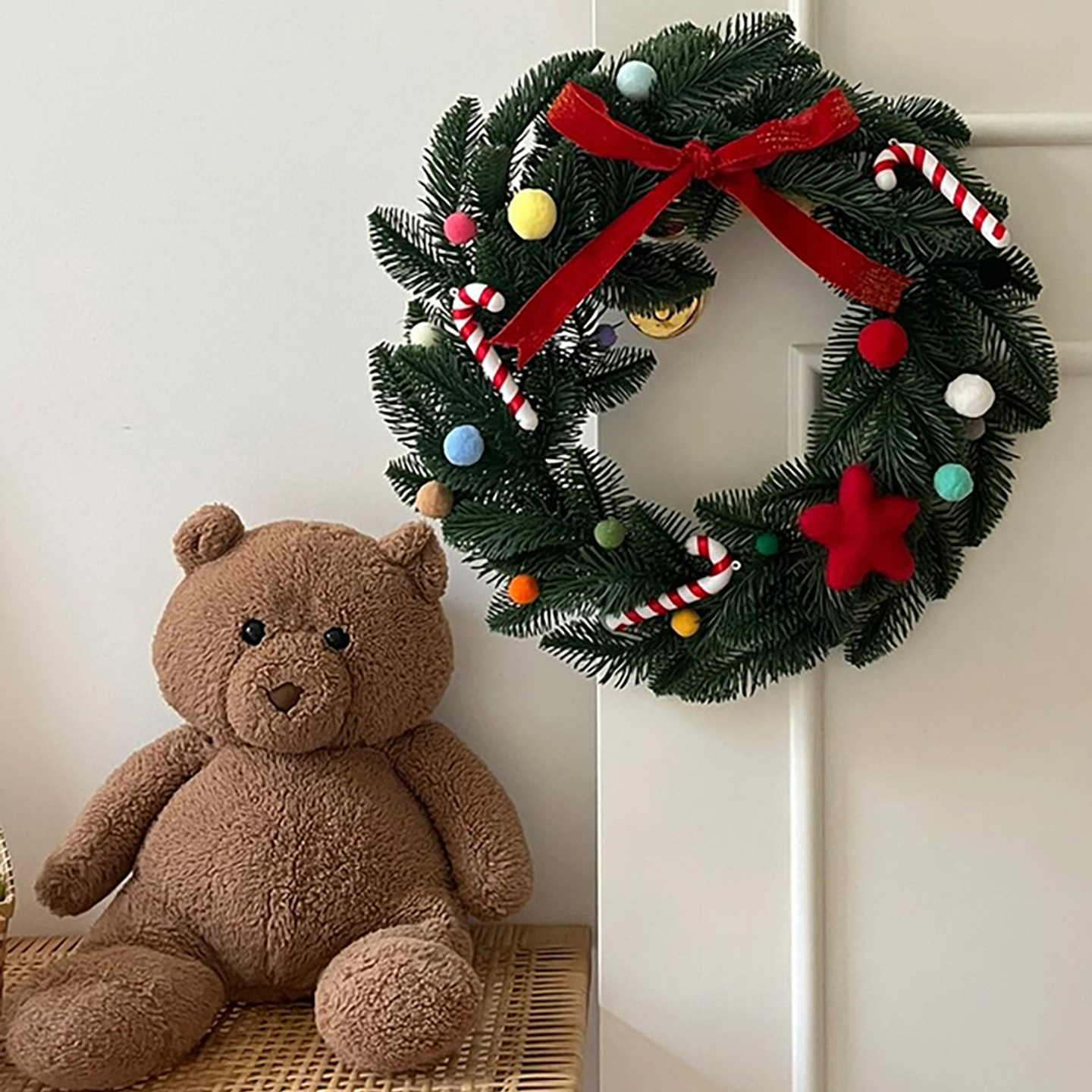 圣诞装饰新宠，童趣小屋花环门挂