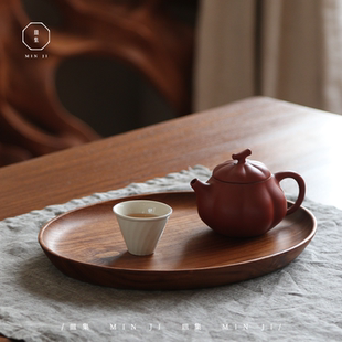 叕木皿集|椭圆盘\柚木整木茶托盘实木小食果盘餐盘日式盘干泡茶盘