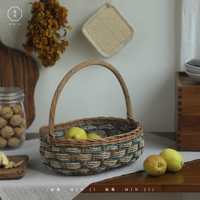 叕木皿集草编菜篮子收纳水果篮