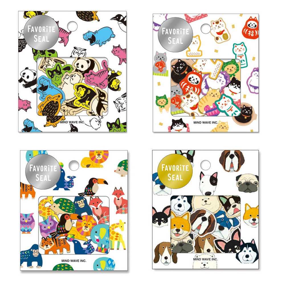 10元3包熊猫狮子动物贴纸手账装饰素材日系儿童卡通人物奖励贴画图片