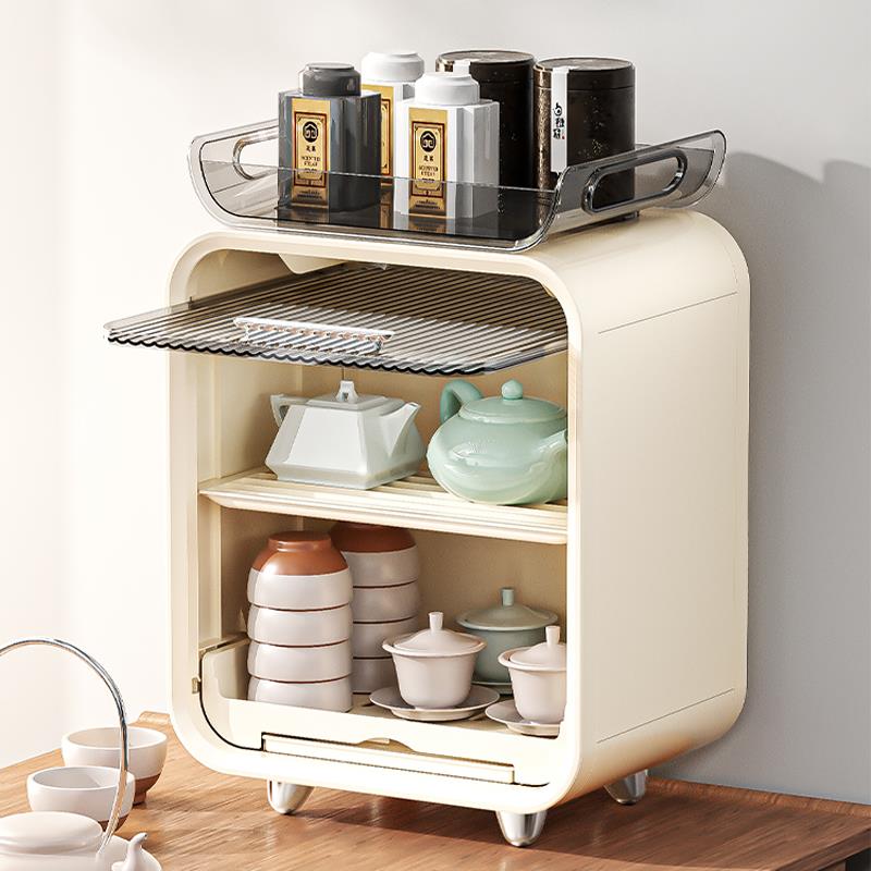 杯子收纳置物架防尘沥水杯架水吧杯架子水杯茶杯茶具柜内储物盒
