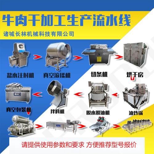 全自动肉制品流水加工设备成套风干手撕牛肉干生产线肉脯制作机器