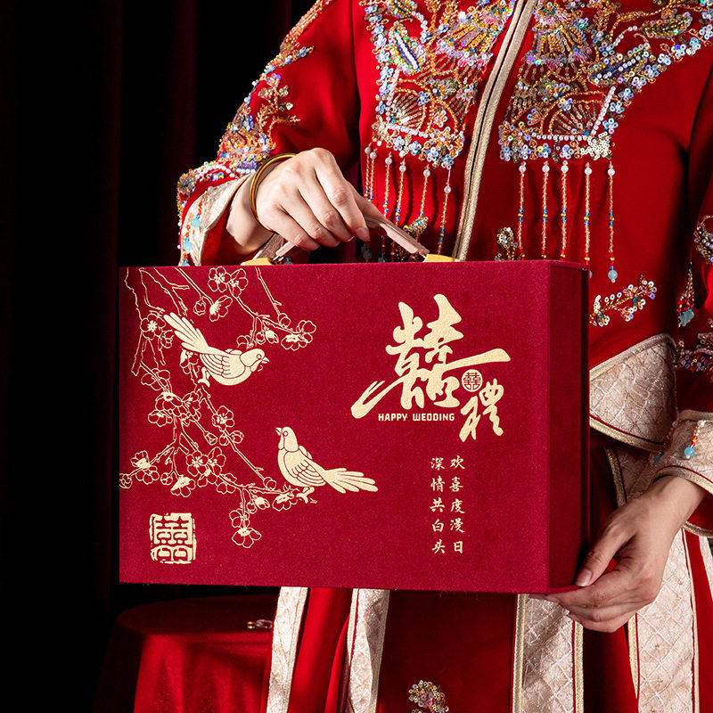 高档礼金盒钱盒箱子绒布礼金箱