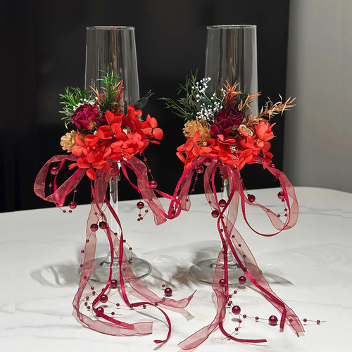 diy创意结婚敬酒杯新人高脚杯