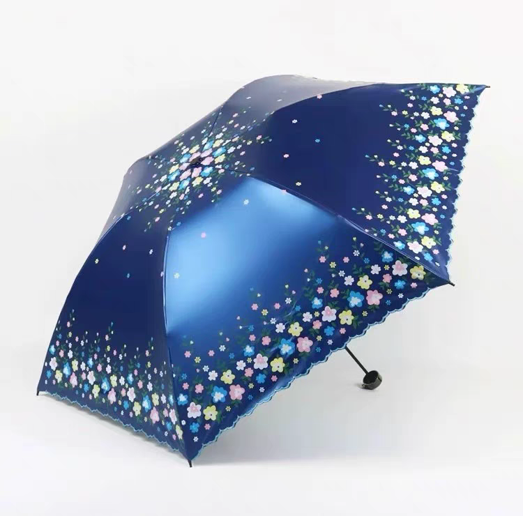 上海故事进口面料超轻防晒太阳伞小巧防紫外线黑胶铅笔便携晴雨伞