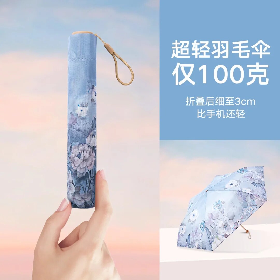 上海故事超小迷你雨伞新款79克超轻太阳伞轻便携二两防晒遮阳伞