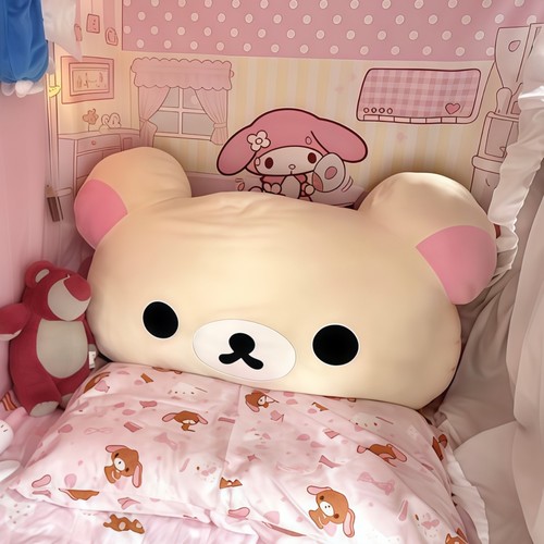 轻松熊靠枕床头宿舍学生床上大靠背护腰靠垫抱枕软包2025新款玩偶