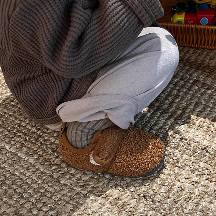 宝宝棉拖鞋儿童棉鞋包跟学步鞋加绒保暖防滑居家室内鞋婴幼不掉跟