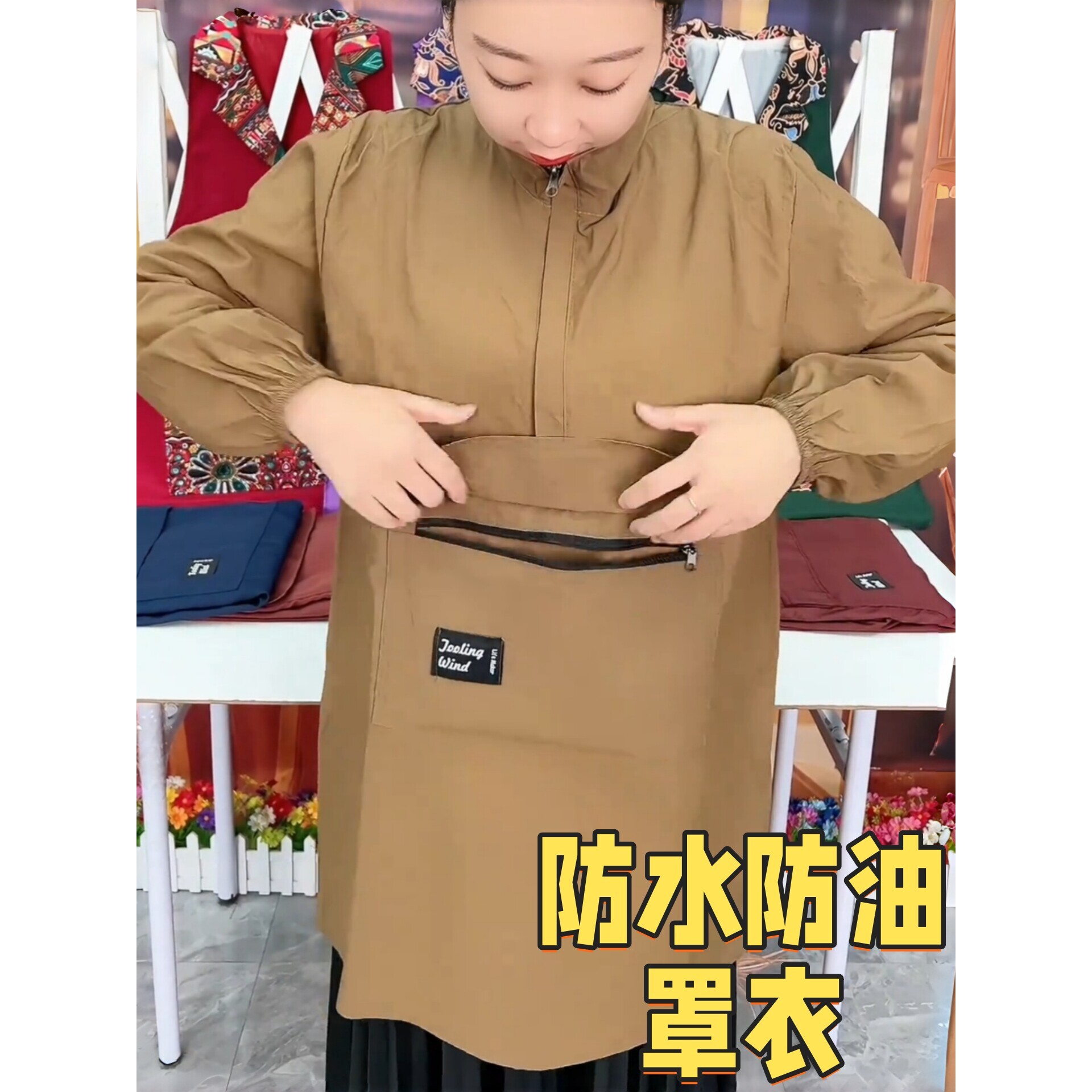 防水防油罩衣围裙厨房家用上班专用餐饮工作服女可外穿洋气年轻款